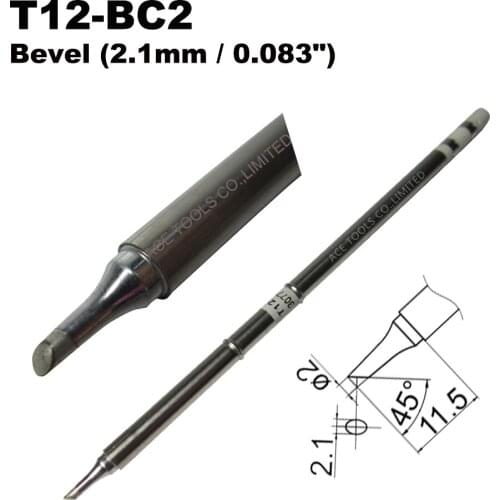 10 PCS T12-BC2 Bevel 2.1mm Soldering Tip for HAKKO FX-951 FX-950 FX-952 FX-9501 FM-2028 FM2027 Handle Iron Pencil Replacement