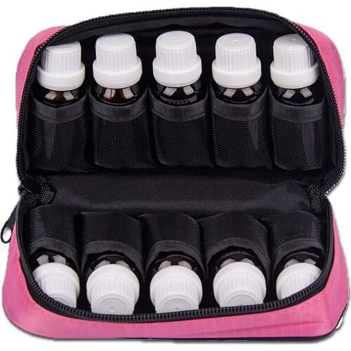 10 Grid Essential Oil Bottle Storage Bag Travel Essential Oil Storage Case for 10/15ML #BW