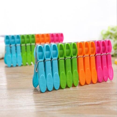 24 Pack Colorful Plastic Clothes Pegs Durable Clothes Clip