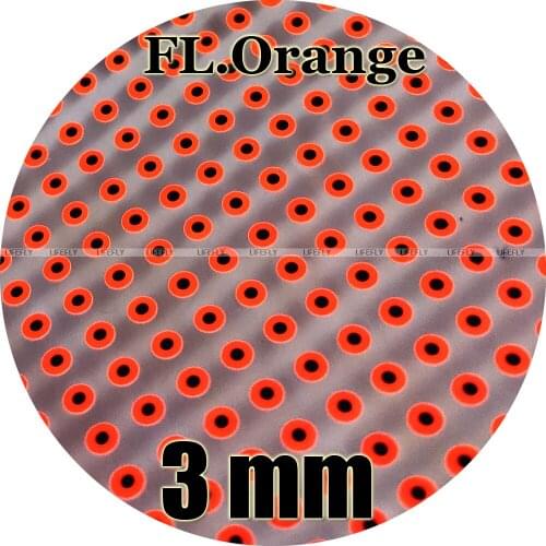 3mm Flat FL.Orange / Wholesale 700 Flat Eyes, Fly Tying, Jig Tying, Lure Making, Spinnerbaits