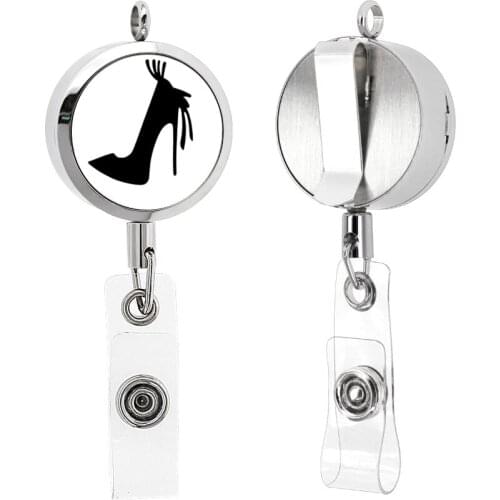 30mm Stainless Steel Jewelry For Women Integrated Diffuser Name Card Holder Retractable Essential Oil Aromatherapy Keychain Gift