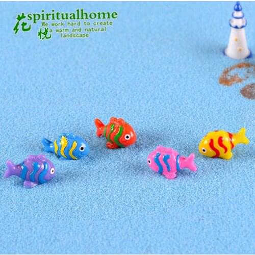 5pcs/set Colorful Cute Undersea Cartoon Little Fish Model Small Statue Figurine Crafts Figure Goldfish Ornament Miniatures