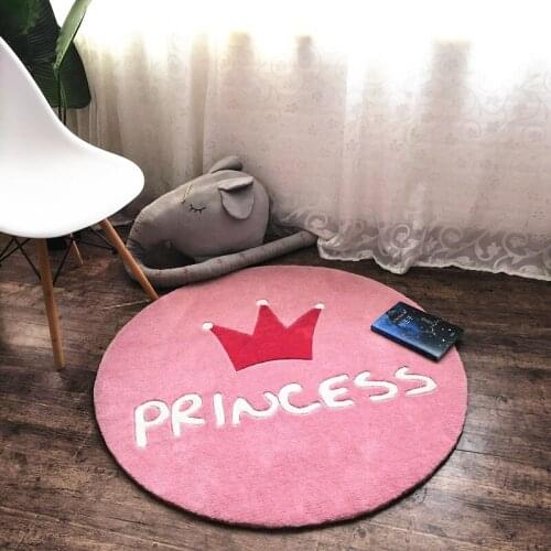 Acrylic Princess Pink Round Carpet Pink Girl Heart Carpet Bedroom Bedside Childrens Room thick rugs Computer Cushion customized