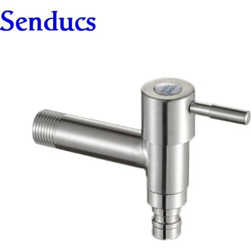 Free shipping 304 stainless steel washing machine mixer tap with wall mounted gargen bibcocks from sendcus sanitary ware