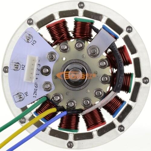 Disc 18N20P DC Brushless Motor Permanent Magnet Outer Rotor Motor Hub Motor DIY Inductive Hall