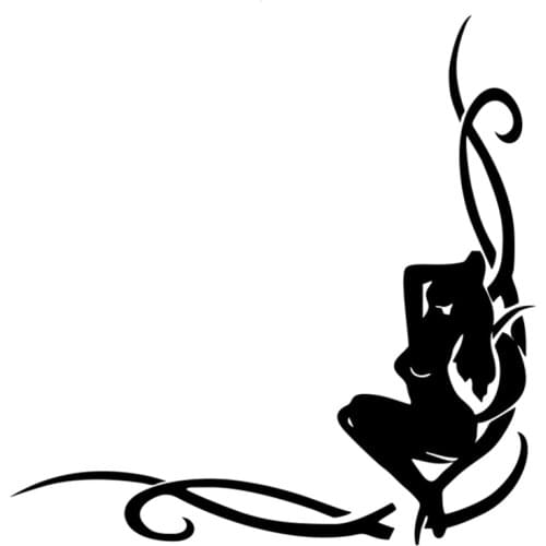 Dawasaru Girl In The Corner of The Glass Car Sticker Personalized Decal Motorcycle Auto Accessories Decoration PVC,15cm*15cm