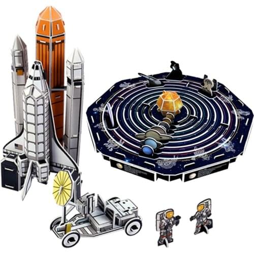 Children Aerospace Model DIY Toys Solar System Space Station Puzzle Education Science Assembly Toy Learning & Education Toys Kid