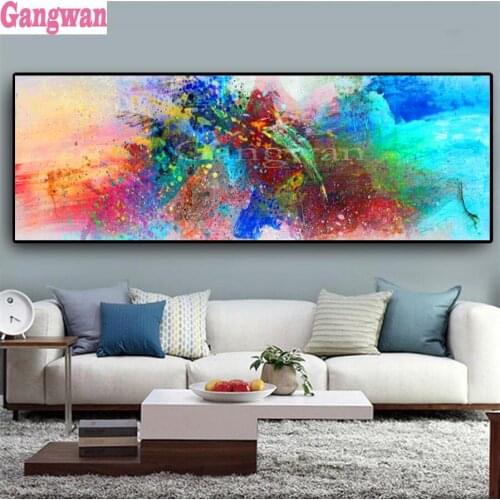 Diy Round drill diamond painting cross stitch mosaic Full 100% cover embroidery "abstract color art painting" Diamond embroidery