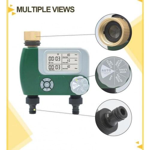 Home Water Timer Kit Sprinkler Garden Timer Outdoor Watering Device Irrigation Instrument for Yard Pool Filling 2 Outlet