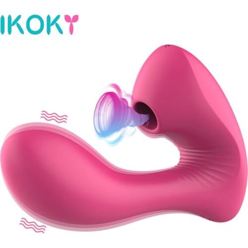 IKOKY Dildo Vibrators Vagina Sucking Vibrator Oral Sex Sucker Clitoris Stimulation Sex Toys For Woman Female Masturbation