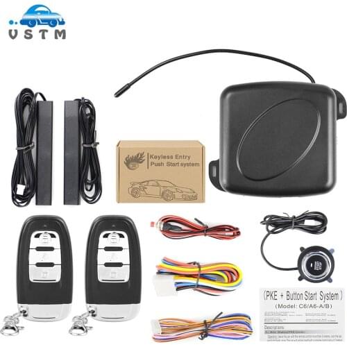 Car start stop button Engine system push button keyless entry system 12v car alarm system