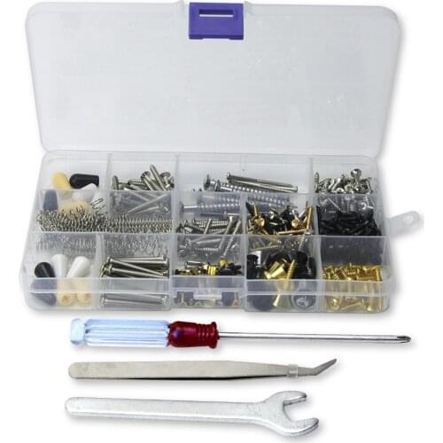 FLEOR 312 pieces Guitar Screw Springs Kit Assortment Box Kit for Electric Guitar Bridge, Pickup, Pickguard,Neck Plate Installing