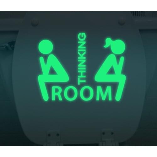 Creative Luminous Wall Stickers Bathroom Decoration Toilet Sticker Door Vinyl Wall Art Decals Glow in the Dark Quote Sticker