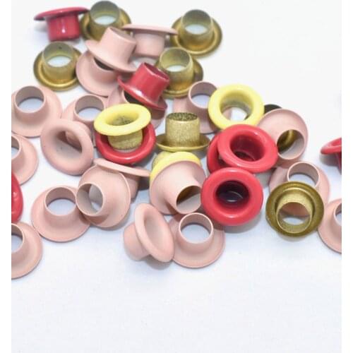 Eyelet Grommet 4mm Iron Eyelet Red/Yellow/Pink Eyelet DIY Leather Craft Shoes Accessories Sewing Purse Handbag Making Hardware