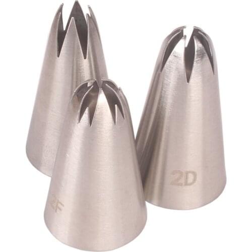 3Pcs/Set Multi Purpose Kitchen Gadgets Cookies Supplies 304 Stainless Steel Pastry Nozzle Cakes Decoration Fondant Decor Silver