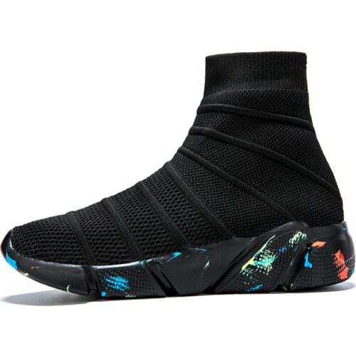 High Top Slip on Sock Shoes Men Breathable Anti-ski Flat Platform Sneakers Men Causal Shoes Man Trainers Footwear Tenis Size 47