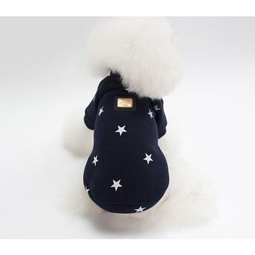 2018 New Dog Clothes Pet Puppy Apparel Fashion Five-pointed Star Dog Hoodies Sweatshirt for Chihuahua Terrier Yorkshire S - 2XL