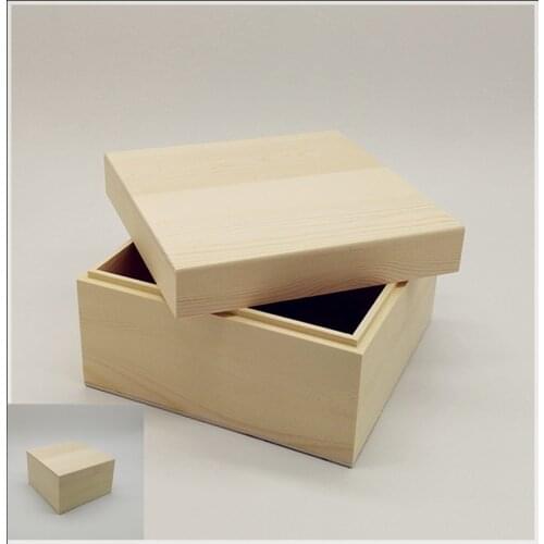 New Solid wood rectangular storage box desktop stationery storage box heaven and earth cover box gift jewelry box wooden box