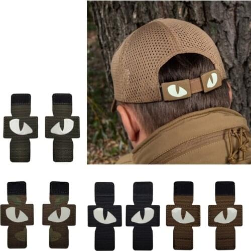 Cat Eyes Morale Nightlight Fluorescent Patch Military Army Evil-Eyes Luminous Glow in The Dark Travel Backpack Hat Tags