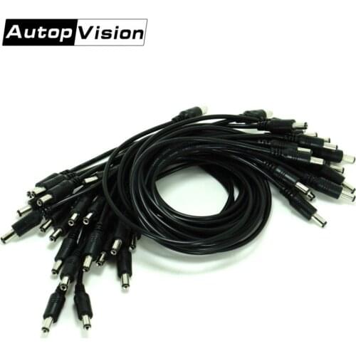 Wholesale 100pcs/lot 5.5 x 2.1mm DC Jack Male to Male Plug Cable Adapter 50cm DC Power Cord Extension Cable Connector