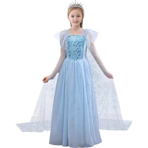 Girls Cosplay Cartoon Princess Dress Childrens Day Birthday Party Mesh Dresses Flower Girls Dress Christmas Halloween Costume