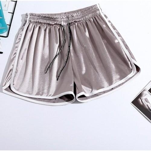 Beach Wear Hot Casual Summer Shorts 2021 S-Xl Plus Size Women Short Workout Red Black Gray Blue Silk Satin Sexy