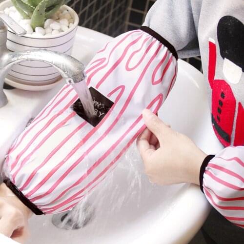 Autumn and winter Korean simple long pure waterproof elbow sleeves men and women adult kitchen work anti-fouling clean