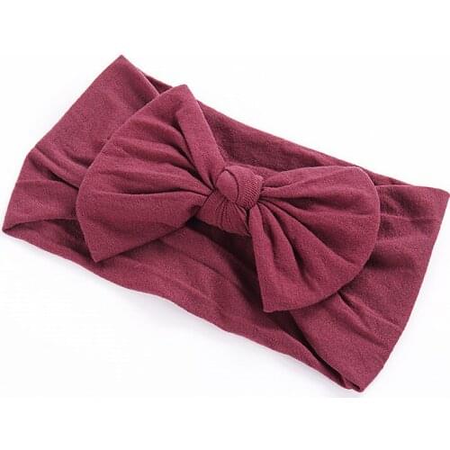 Drop Shipping Sweet Baby Girls Headbands 2018 Autumn Kids Girls Bows Cotton Nylon Head Bands Toddler Knot Bow Head Wear 12 Color