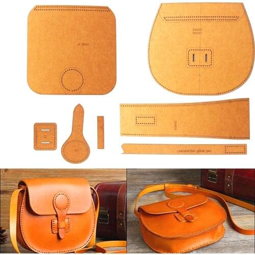 1Set Leather Craft Tools Handbag Sewing Pattern Hard Kraft paper Stencil Template For DIY handmade crafts supplies 210x190x65mm