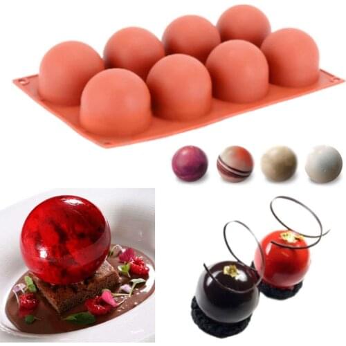 Silicone 8 Half Ball Shape Silicone Mold For Baking Bakeware Silicone Form Mold For Chocolate Candy Mousse Cake Moulds