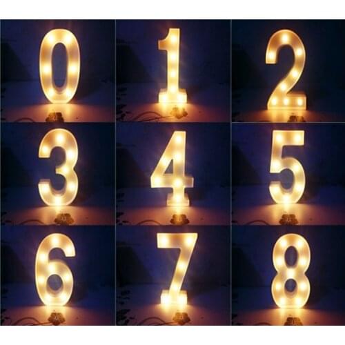 1 2 3 4 5 6 7 8 9 0 Numbers LED Night Light For Birthday Wedding Party DIY Wall Decoration Marquee Lights Lamp Home Culb Outdoor