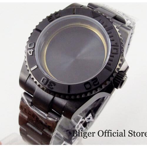 BLIGER High Quality 40mm Watch Case + Watch Bracelet Sapphire Glass Fit ETA 2836 MIYOTA Movement