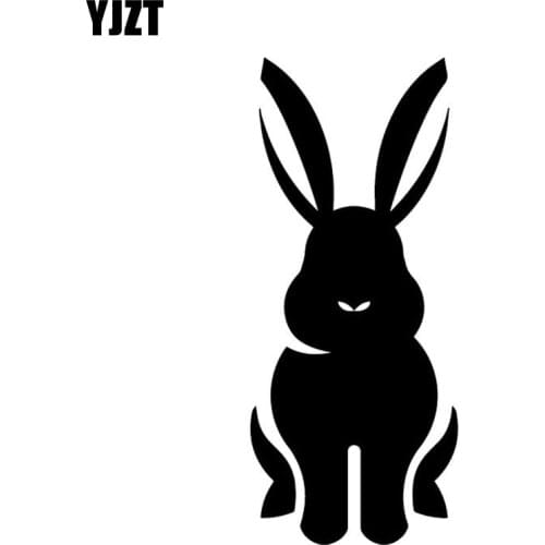 YJZT 6.7CM*15.8CM Cartoon Rabbit Lovely Decor Pattern Car Sticker Car Trunk Vinyl Decal Black/Silver C4-2506