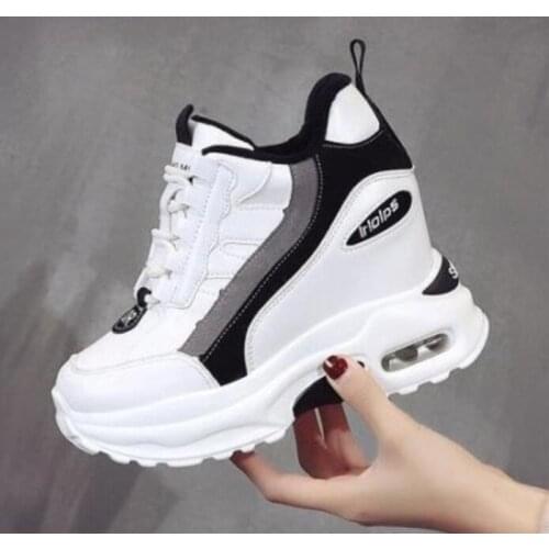 Women Chunky Sneakers Hidden Heels Height Increasing Ladies Wedge Shoes Woman High Top Plush Warm Platform Women Shoes 2020 W65