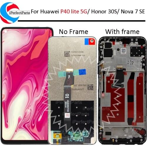 6.5''For Huawei P40 lite 5G LCD Display Touch Screen For Huawei Nova 7 SE LCD CDY-NX9B AN00 Screen Replacement For Honor 30s