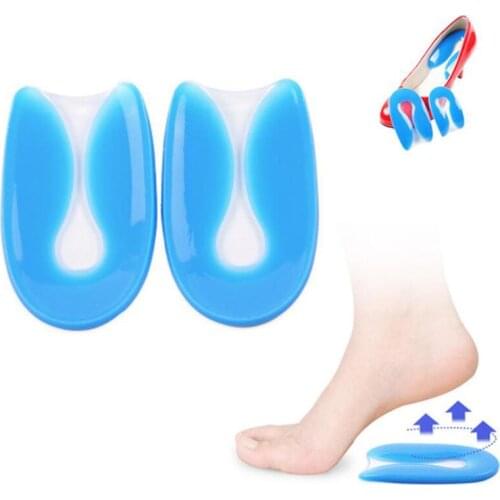 1Pair Foot Pain Relief Silicone Gel U-Shape Plantar Fasciitis Heel Protector Heel Spur Cushion Pad Shoe Insert Insole Men Women