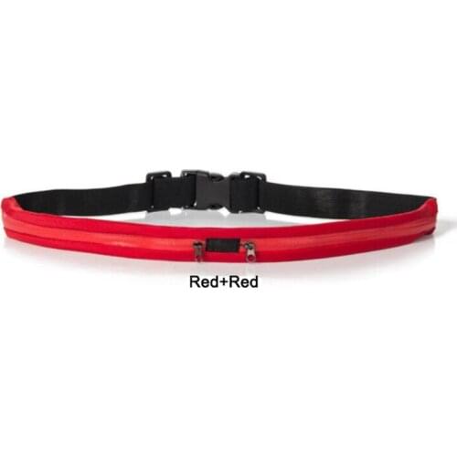 1 Pcs Two Pouch Men Women Stretch Outdoor Jogging Sports Riding Golf Running Waist Bag Multifunction Pockets Waterproof Phone