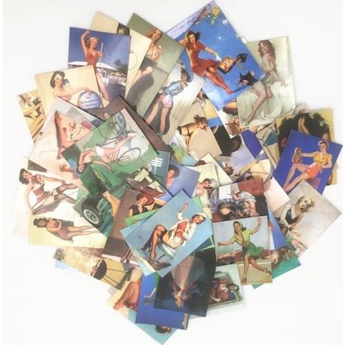 100Pcs Pvc Waterproof poster Stickers Retro gir sexy For Skateboard Luggage Guitar Decal Toy Sticker Home Furnishing