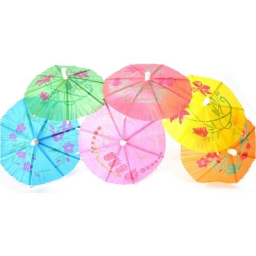 100 Mixed Paper Cocktail Umbrellas Parasols for Party Tropical Drinks Accessories