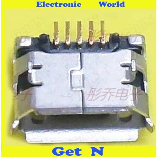 10000 Micro pins with Solder Joint Mother Plug Micro USB 5p MINI USB DIP pins 6.4mm spacing