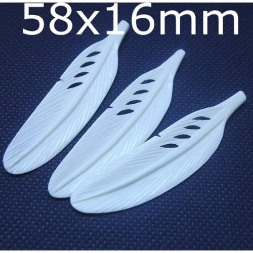 2pcs white bone beads feather shape nature beads charms beads accessories jewelry findings nature colors