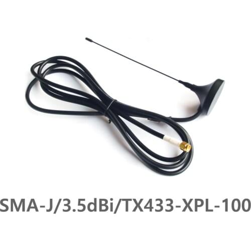 TX433-XPL-100 433MHz SMA-J interface 50 Ohm impedance less than 1.5 SWR 3.5dBi gain high-quality sucker antenna
