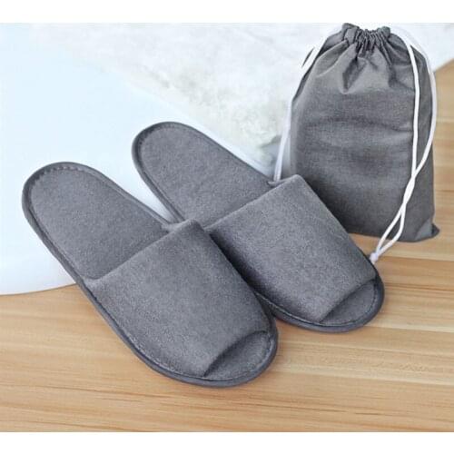 2020 Simple Portable Folding Slippers For Men Women Travel Non-disposable Cotton Slippers With Storage Bag Home Hotel Slippers