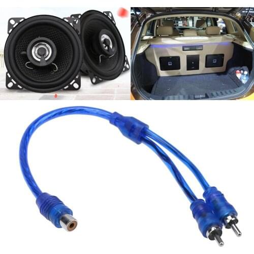 27cm Car Audio Cable 2 RCA Female to 1 RCA Male Splitter Cable Wire Splitter Stereo Audio Signal Connector