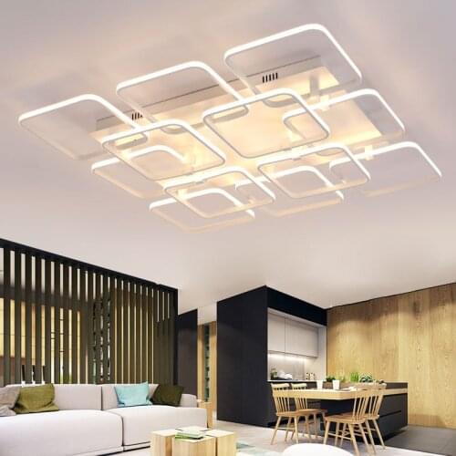 Creative Frame Aluminum Acrylic LED Ceiling Lights Living room bedroom study office ceiling lamp RC adjustable lamps 110-240V