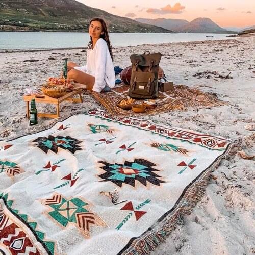 Bohemian Geometric Blanket Mandala Rug Sofa Cover Tapestry Throw Towel Bedding Sheet Adults Kids Home Decor Travel Picnic Mat