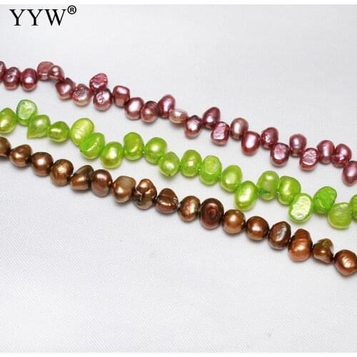 YYW High Quality Cultured Baroque Freshwater Pearl Beads Nuggets 5-6mm Approx 0.8mm Sold By Strand for Jewelry Making