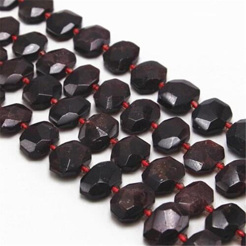15X20mm Red Garnet Faceted Square Shape Loose Beads 15" Jewellery Making Diy