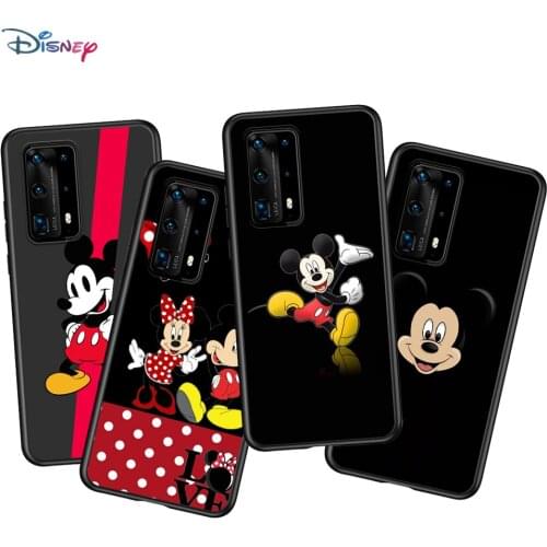 Disney Cute Mickey Mouse For Huawei P40 P30 P20 Pro P10 P9 P8 Lite RU E Mini Plus 2019 2017 Black Phone Case Cover