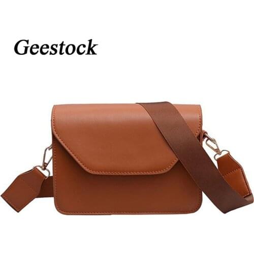 Geestock Women Flap Crossbody Bags Desingner Leather Fashion Shoulder Messenger Bag Ladies Small Square Clutches Casual Handbags